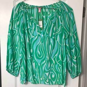 Lilly Pulitzer Finders Keepers Silky Blouse